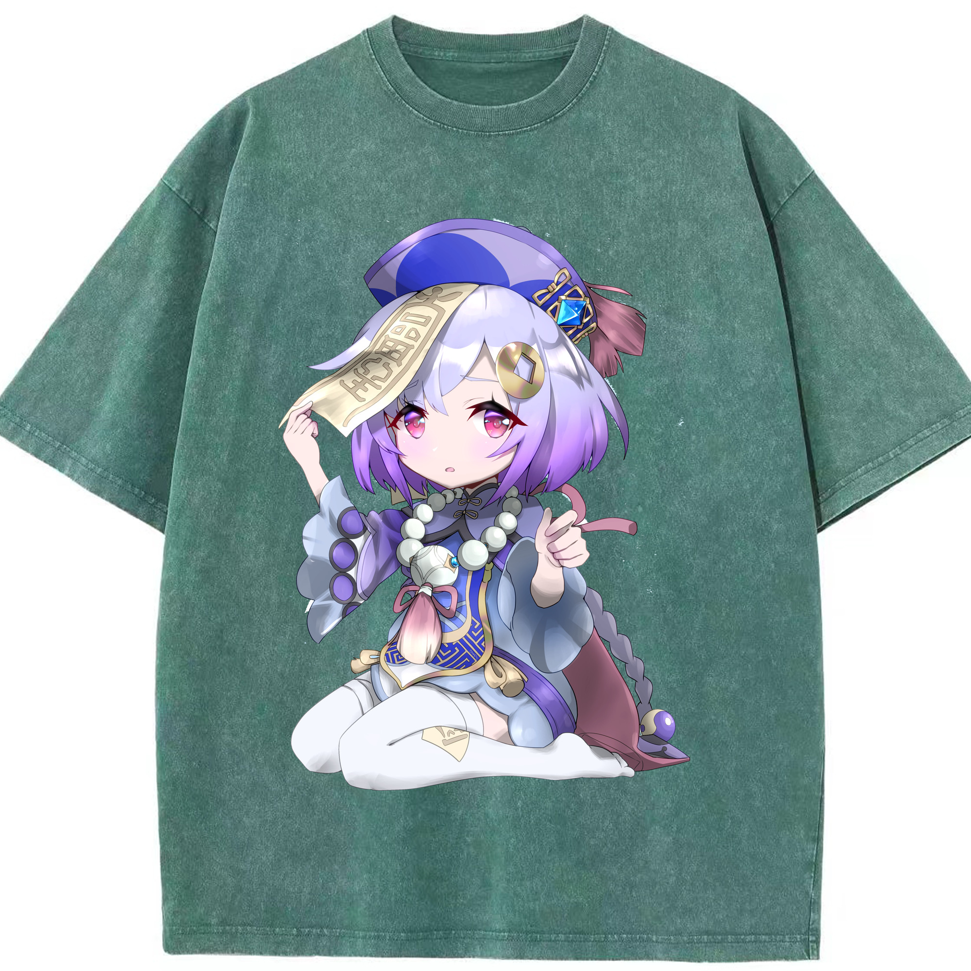 げんし神 七七 なな  genshin Nana 綿100% ヴィンテージ風 半袖Tシャツ（フロントプリント）